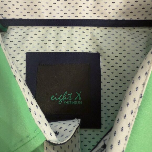 Eight X Premium Green Long Sleeve Button-Down Shirt – Size Large - Picture 9 of 16